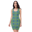 Product name: Recursia Mind Gem III Pencil Dress. Keywords: Clothing, Print: Mind Gem, Pencil Dress, Women's Clothing