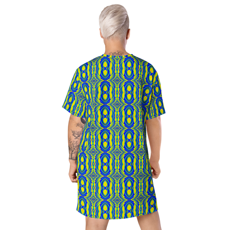 Product name: Recursia Mind Gem I T-Shirt Dress. Keywords: Clothing, Print: Mind Gem, T-Shirt Dress, Women's Clothing