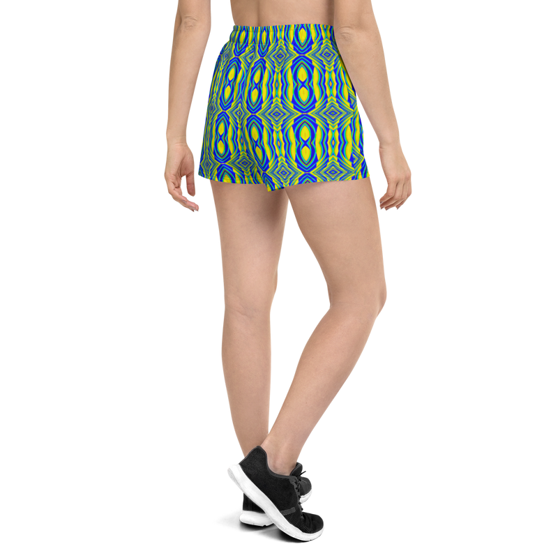 Product name: Recursia Mind Gem III Women's Athletic Short Shorts. Keywords: Athlesisure Wear, Clothing, Men's Athletic Shorts, Print: Mind Gem