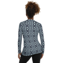 Product name: Recursia Mind Gem III Women's Rash Guard In Blue. Keywords: Print: Mind Gem, Women's Rash Guard