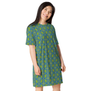 Product name: Recursia Mind Gem T-Shirt Dress. Keywords: Clothing, Print: Mind Gem, T-Shirt Dress, Women's Clothing