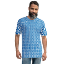 Product name: Recursia Modern MoirÃ© V Men's Crew Neck T-Shirt In Blue. Keywords: Clothing, Men's Clothing, Men's Crew Neck T-Shirt, Men's Tops, Print: Modern MoirÃ©