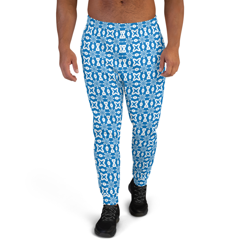 Product name: Recursia Modern MoirÃ© V Men's Joggers In Blue. Keywords: Athlesisure Wear, Clothing, Men's Athlesisure, Men's Bottoms, Men's Clothing, Men's Joggers, Print: Modern MoirÃ©