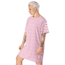 Product name: Recursia Modern MoirÃ© III T-Shirt Dress In Pink. Keywords: Clothing, Print: Modern MoirÃ©, T-Shirt Dress, Women's Clothing