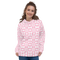 Product name: Recursia Modern MoirÃ© V Women's Hoodie In Pink. Keywords: Athlesisure Wear, Clothing, Print: Modern MoirÃ©, Women's Hoodie, Women's Tops