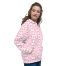 Product name: Recursia Modern MoirÃ© V Women's Hoodie In Pink. Keywords: Athlesisure Wear, Clothing, Print: Modern MoirÃ©, Women's Hoodie, Women's Tops