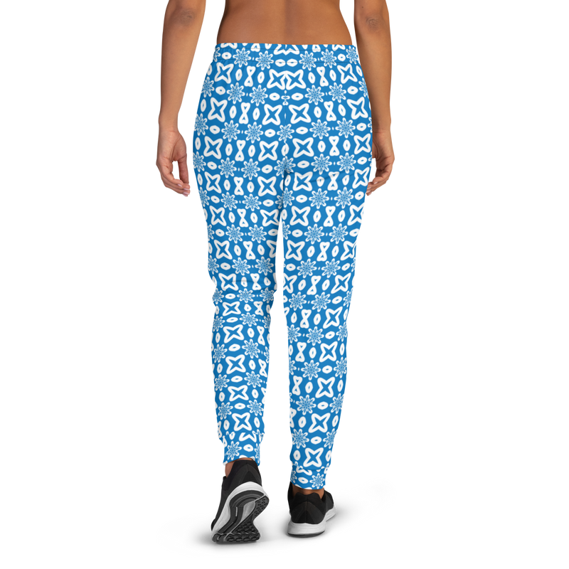 Product name: Recursia Modern MoirÃ© V Women's Joggers In Blue. Keywords: Athlesisure Wear, Clothing, Print: Modern MoirÃ©, Women's Bottoms, Women's Joggers
