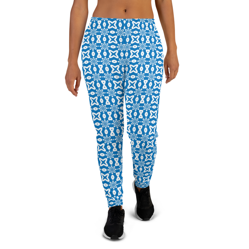 Product name: Recursia Modern MoirÃ© V Women's Joggers In Blue. Keywords: Athlesisure Wear, Clothing, Print: Modern MoirÃ©, Women's Bottoms, Women's Joggers