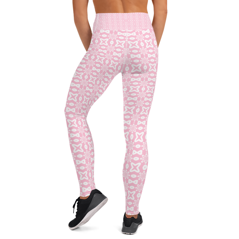 Product name: Recursia Modern MoirÃ© V Yoga Leggings In Pink. Keywords: Athlesisure Wear, Clothing, Print: Modern MoirÃ©, Women's Clothing, Yoga Leggings