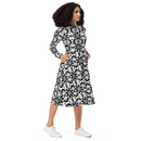 Product name: Recursia Modern MoirÃ© II Long Sleeve Midi Dress. Keywords: Clothing, Long Sleeve Midi Dress, Print: Modern MoirÃ©, Women's Clothing