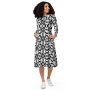 Product name: Recursia Modern MoirÃ© II Long Sleeve Midi Dress. Keywords: Clothing, Long Sleeve Midi Dress, Print: Modern MoirÃ©, Women's Clothing