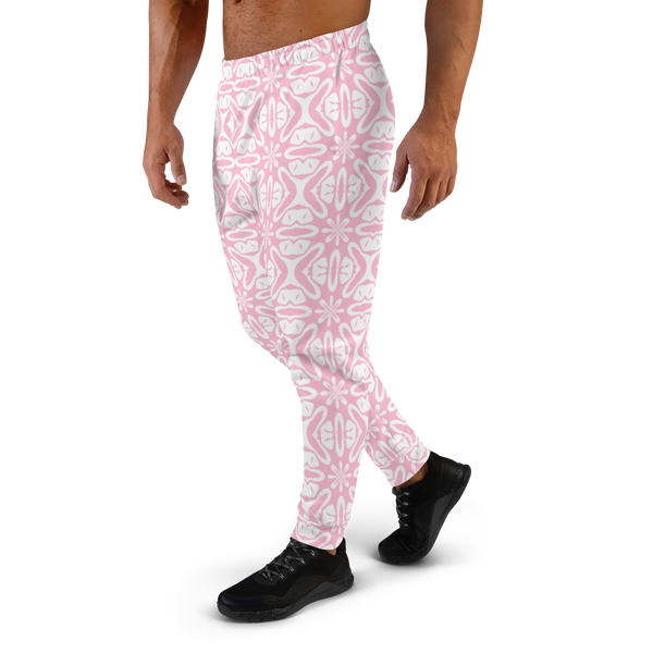 Product name: Recursia Modern MoirÃ© VI Men's Joggers In Pink. Keywords: Athlesisure Wear, Clothing, Men's Athlesisure, Men's Bottoms, Men's Clothing, Men's Joggers, Print: Modern MoirÃ©