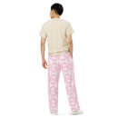 Product name: Recursia Modern MoirÃ© II Men's Wide Leg Pants In Pink. Keywords: Men's Clothing, Men's Wide Leg Pants, Print: Modern MoirÃ©