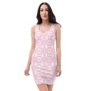 Product name: Recursia Modern MoirÃ© VI Pencil Dress In Pink. Keywords: Clothing, Print: Modern MoirÃ©, Pencil Dress, Women's Clothing
