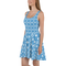 Product name: Recursia Modern MoirÃ© VI Skater Dress In Blue. Keywords: Clothing, Print: Modern MoirÃ©, Skater Dress, Women's Clothing