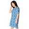 Product name: Recursia Modern MoirÃ© II T-Shirt Dress In Blue. Keywords: Clothing, Print: Modern MoirÃ©, T-Shirt Dress, Women's Clothing