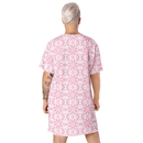 Product name: Recursia Modern MoirÃ© II T-Shirt Dress In Pink. Keywords: Clothing, Print: Modern MoirÃ©, T-Shirt Dress, Women's Clothing