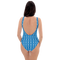 Product name: Recursia Modern MoirÃ© IV One Piece Swimsuit In Blue. Keywords: Clothing, Print: Modern MoirÃ©, One Piece Swimsuit, Swimwear, Unisex Clothing