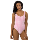 Product name: Recursia Modern MoirÃ© IV One Piece Swimsuit In Pink. Keywords: Clothing, Print: Modern MoirÃ©, One Piece Swimsuit, Swimwear, Unisex Clothing