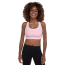 Product name: Recursia Modern MoirÃ© IV Padded Sports Bra In Pink. Keywords: Athlesisure Wear, Clothing, Print: Modern MoirÃ©, Padded Sports Bra, Women's Clothing