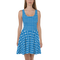 Product name: Recursia Modern MoirÃ© IV Skater Dress In Blue. Keywords: Clothing, Print: Modern MoirÃ©, Skater Dress, Women's Clothing