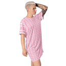 Product name: Recursia Modern MoirÃ© IV T-Shirt Dress In Pink. Keywords: Clothing, Print: Modern MoirÃ©, T-Shirt Dress, Women's Clothing