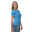 Product name: Recursia Modern MoirÃ© IV Women's Crew Neck T-Shirt In Blue. Keywords: Clothing, Print: Modern MoirÃ©, Women's Clothing, Women's Crew Neck T-Shirt