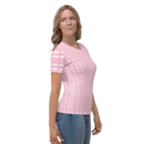 Product name: Recursia Modern MoirÃ© IV Women's Crew Neck T-Shirt In Pink. Keywords: Clothing, Print: Modern MoirÃ©, Women's Clothing, Women's Crew Neck T-Shirt