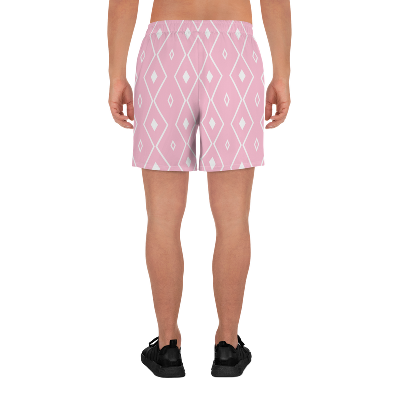 Product name: Recursia Modern MoirÃ© VII Men's Athletic Shorts In Pink. Keywords: Athlesisure Wear, Clothing, Men's Athlesisure, Men's Athletic Shorts, Men's Clothing, Print: Modern MoirÃ©