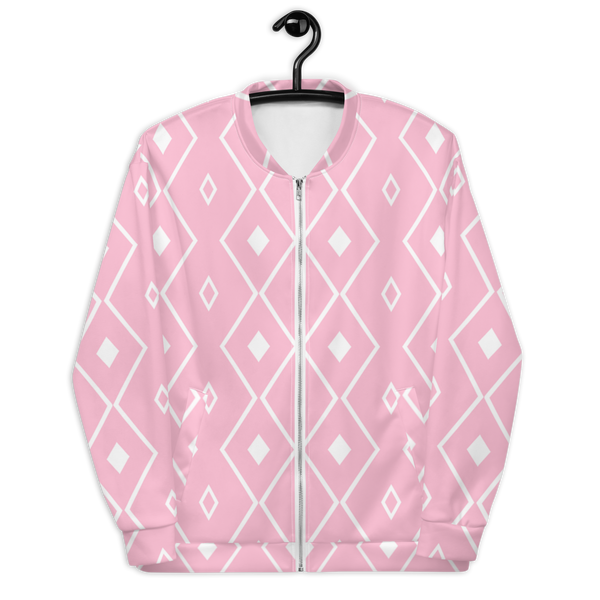 Product name: Recursia Modern MoirÃ© VII Men's Bomber Jacket In Pink. Keywords: Clothing, Men's Bomber Jacket, Men's Clothing, Men's Tops, Print: Modern MoirÃ©