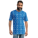 Product name: Recursia Modern MoirÃ© VII Men's Crew Neck T-Shirt In Blue. Keywords: Clothing, Men's Clothing, Men's Crew Neck T-Shirt, Men's Tops, Print: Modern MoirÃ©