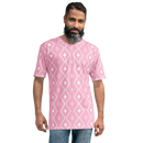 Product name: Recursia Modern MoirÃ© VII Men's Crew Neck T-Shirt In Pink. Keywords: Clothing, Men's Clothing, Men's Crew Neck T-Shirt, Men's Tops, Print: Modern MoirÃ©