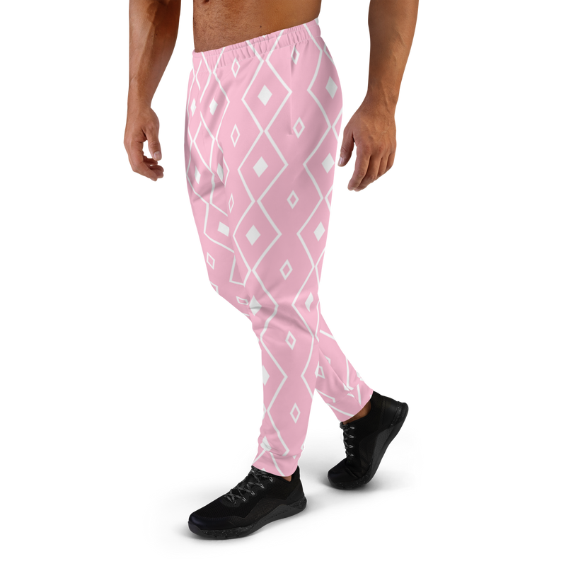 Product name: Recursia Modern MoirÃ© VII Men's Joggers In Pink. Keywords: Athlesisure Wear, Clothing, Men's Athlesisure, Men's Bottoms, Men's Clothing, Men's Joggers, Print: Modern MoirÃ©