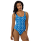 Product name: Recursia Modern MoirÃ© VII One Piece Swimsuit In Blue. Keywords: Clothing, Print: Modern MoirÃ©, One Piece Swimsuit, Swimwear, Unisex Clothing