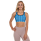 Product name: Recursia Modern MoirÃ© VII Padded Sports Bra In Blue. Keywords: Athlesisure Wear, Clothing, Print: Modern MoirÃ©, Padded Sports Bra, Women's Clothing