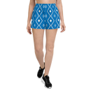 Product name: Recursia Modern MoirÃ© VII Women's Athletic Short Shorts In Blue. Keywords: Athlesisure Wear, Clothing, Men's Athletic Shorts, Print: Modern MoirÃ©