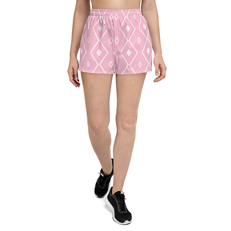 Product name: Recursia Modern MoirÃ© VII Women's Athletic Short Shorts In Pink. Keywords: Athlesisure Wear, Clothing, Men's Athletic Shorts, Print: Modern MoirÃ©