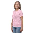 Product name: Recursia Modern MoirÃ© VII Women's Crew Neck T-Shirt In Pink. Keywords: Clothing, Print: Modern MoirÃ©, Women's Clothing, Women's Crew Neck T-Shirt