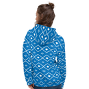 Product name: Recursia Modern MoirÃ© VIII Women's Hoodie In Blue. Keywords: Athlesisure Wear, Clothing, Print: Modern MoirÃ©, Women's Hoodie, Women's Tops