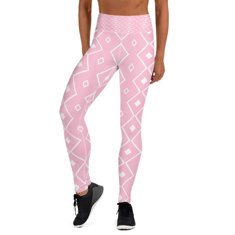 Product name: Recursia Modern MoirÃ© VII Yoga Leggings In Pink. Keywords: Athlesisure Wear, Clothing, Print: Modern MoirÃ©, Women's Clothing, Yoga Leggings