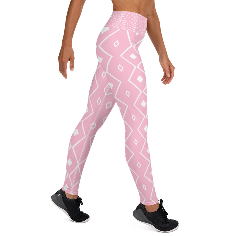Product name: Recursia Modern MoirÃ© VII Yoga Leggings In Pink. Keywords: Athlesisure Wear, Clothing, Print: Modern MoirÃ©, Women's Clothing, Yoga Leggings