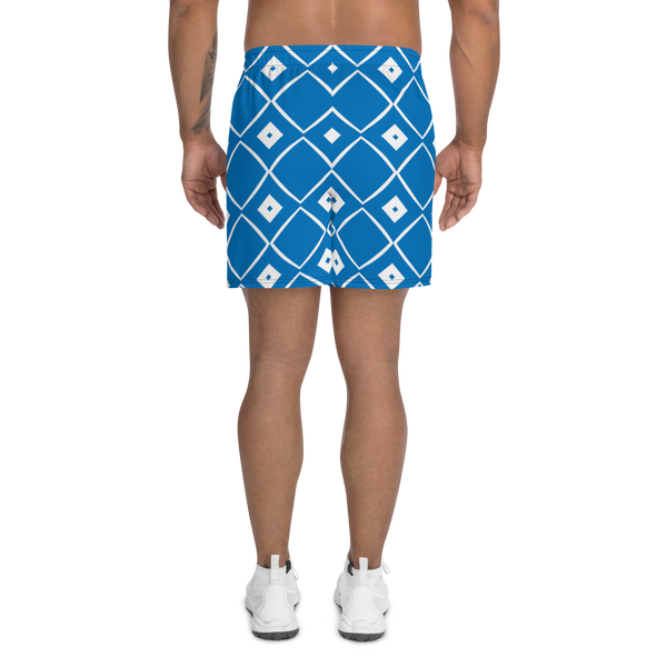 Product name: Recursia Modern MoirÃ© VIII Men's Athletic Shorts In Blue. Keywords: Athlesisure Wear, Clothing, Men's Athlesisure, Men's Athletic Shorts, Men's Clothing, Print: Modern MoirÃ©