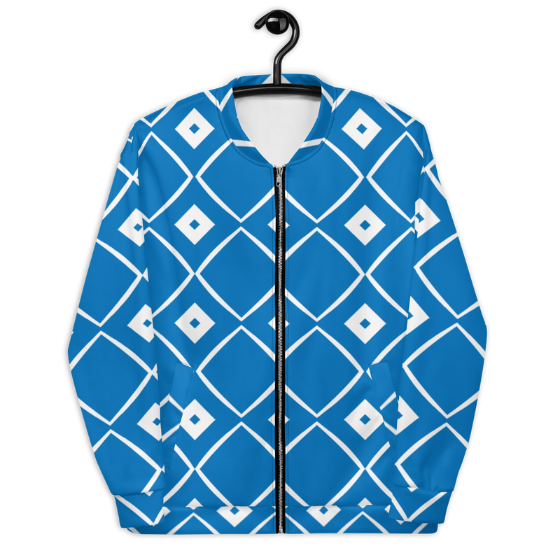 Product name: Recursia Modern MoirÃ© VIII Men's Bomber Jacket In Blue. Keywords: Clothing, Men's Bomber Jacket, Men's Clothing, Men's Tops, Print: Modern MoirÃ©