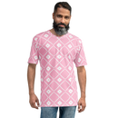 Product name: Recursia Modern MoirÃ© VIII Men's Crew Neck T-Shirt In Pink. Keywords: Clothing, Men's Clothing, Men's Crew Neck T-Shirt, Men's Tops, Print: Modern MoirÃ©