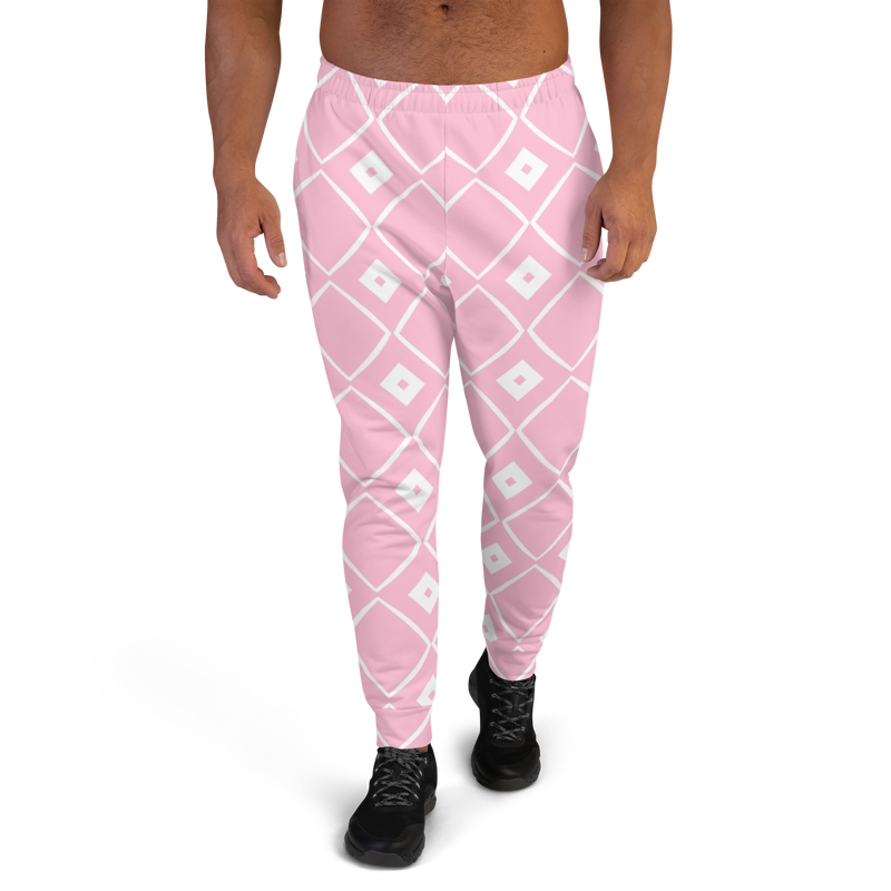 Product name: Recursia Modern MoirÃ© VIII Men's Joggers In Pink. Keywords: Athlesisure Wear, Clothing, Men's Athlesisure, Men's Bottoms, Men's Clothing, Men's Joggers, Print: Modern MoirÃ©