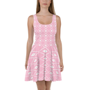 Product name: Recursia Modern MoirÃ© VIII Skater Dress In Pink. Keywords: Clothing, Print: Modern MoirÃ©, Skater Dress, Women's Clothing