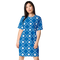 Product name: Recursia Modern MoirÃ© T-Shirt Dress In Blue. Keywords: Clothing, Print: Modern MoirÃ©, T-Shirt Dress, Women's Clothing