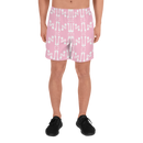 Product name: Recursia Modern MoirÃ© Men's Athletic Shorts In Pink. Keywords: Athlesisure Wear, Clothing, Men's Athlesisure, Men's Athletic Shorts, Men's Clothing, Print: Modern MoirÃ©