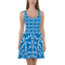 Product name: Recursia Modern MoirÃ© Skater Dress In Blue. Keywords: Clothing, Print: Modern MoirÃ©, Skater Dress, Women's Clothing