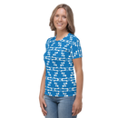 Product name: Recursia Modern MoirÃ© Women's Crew Neck T-Shirt In Blue. Keywords: Clothing, Print: Modern MoirÃ©, Women's Clothing, Women's Crew Neck T-Shirt